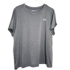 Under Armour Heat Gear Grey Short Sleeve Tee Sweat Wicking NWOT